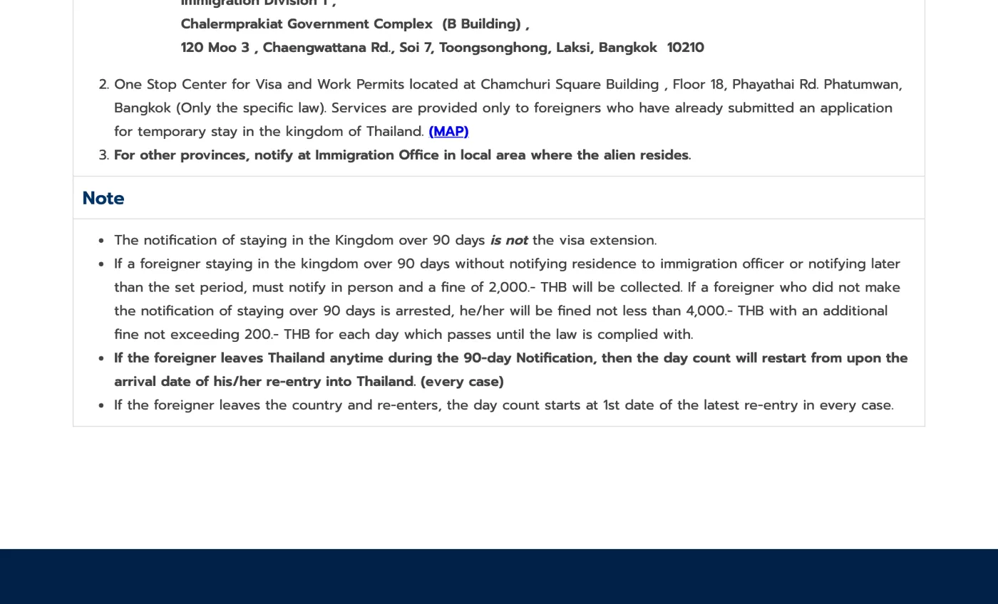 English Immigration Division page notes on the fines, the day count after leaving the country and the statement that the report is not an extension.